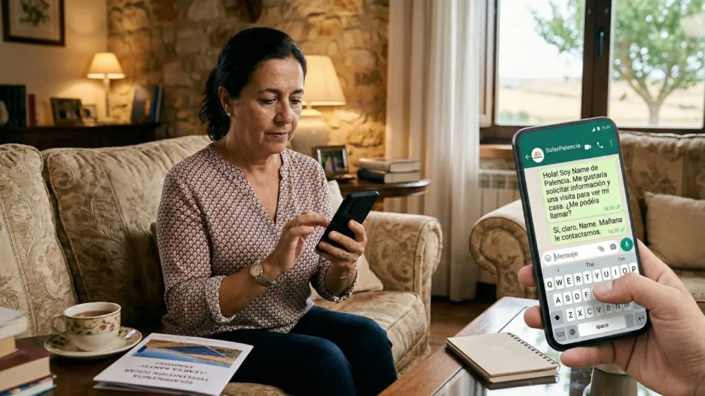 clienta contacta con empresa de instalacion de placas solares en palencia